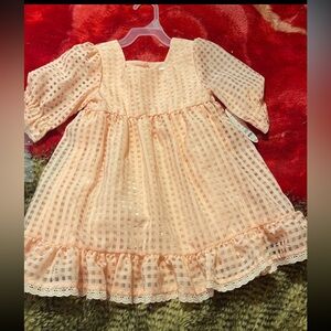 Peach Gingham Baby Dress